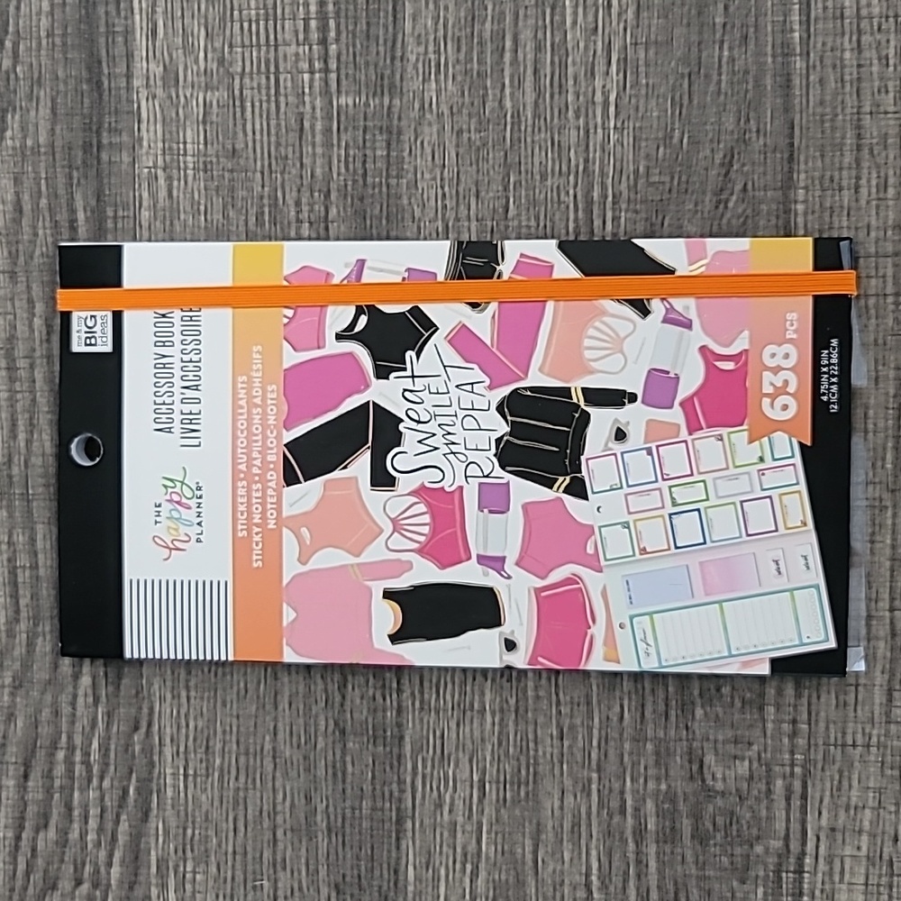 NEW Happy Planner Fitness Smile Sweat Repeat Sticker Book